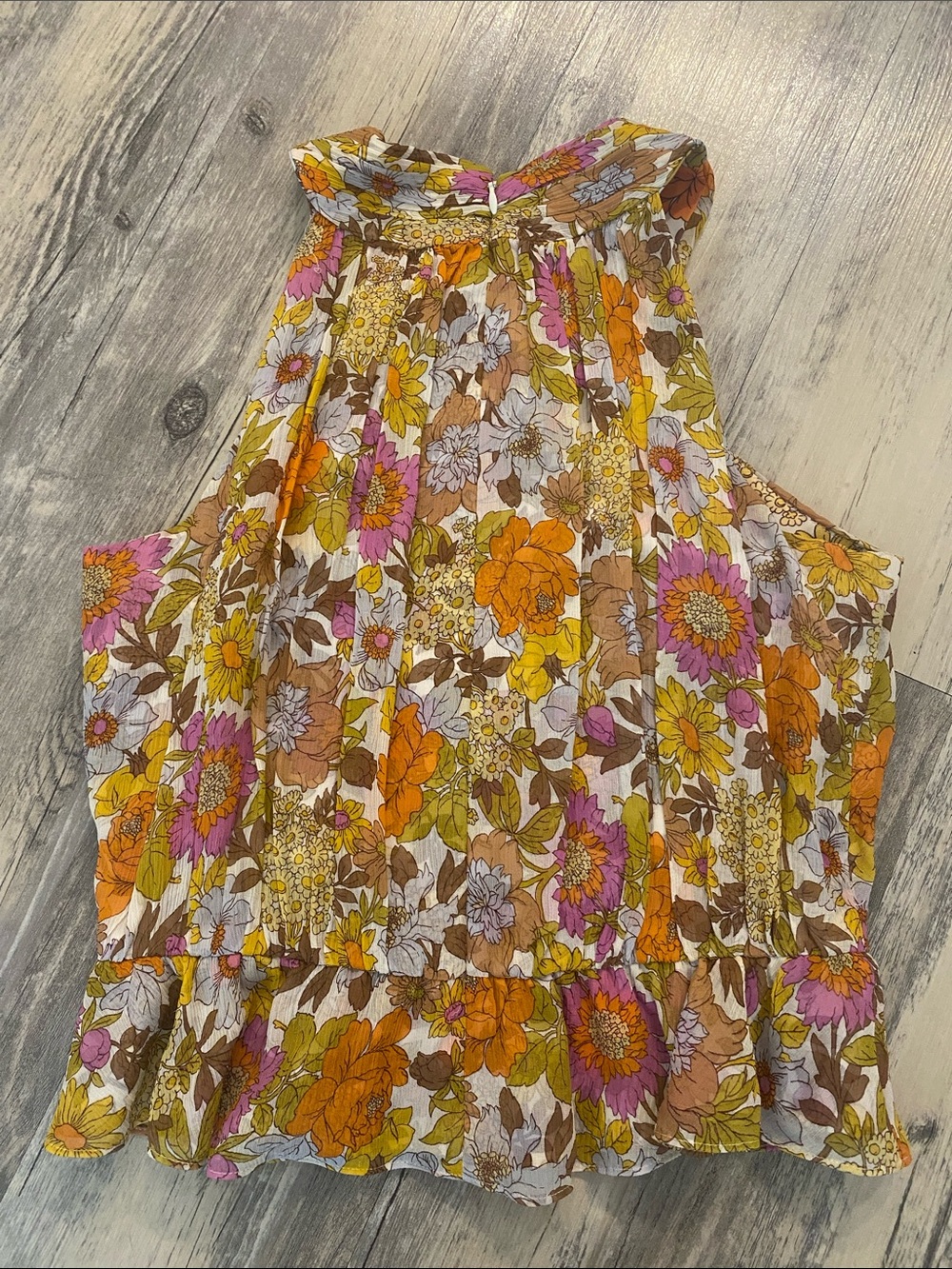 Veronica Beard Silk Kailani Garden Floral Top Stone Multi Sz 2 - Picture 8 of 11